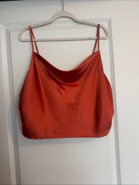 Forever 21 Satin Cowl Neck Camisole - Orange